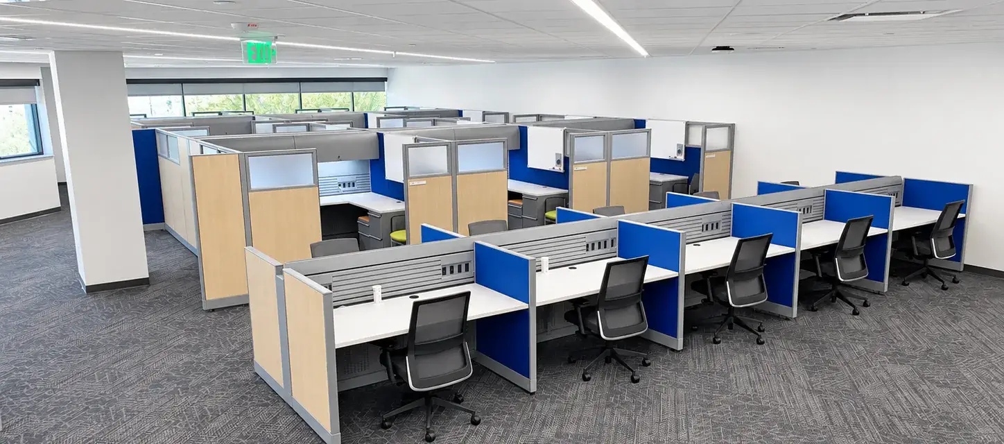 Remanufactured cubicle workstations installed by Office Furniture Connection