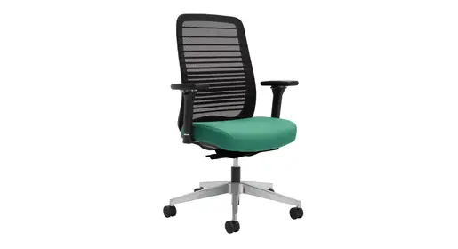 New AIS Bolton task chair available at Office Furniture Connection – high-back or mid-back design with 4D adjustable arms, seat depth slider, optional lumbar support, and synchro-tilt mechanism in fabric or mesh finishes.