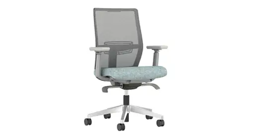 New AIS Devens 24/7 intensive-use task chair from Office Furniture Connection – breathable mesh back with adjustable lumbar, 4D arms, seat slider, and weight-sensing tilt control for all-day or multi-shift comfort.