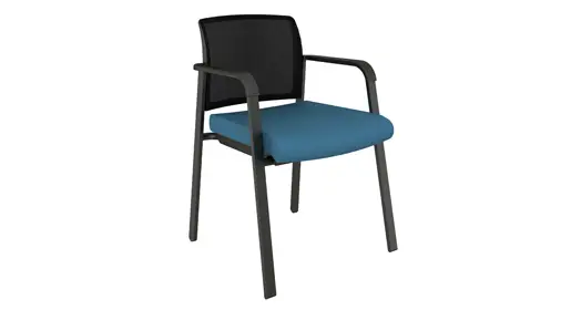 AIS Paxton stackable guest or side chair from Office Furniture Connection – modern reception chair with black frame and upholstered seat and back for professional waiting areas.