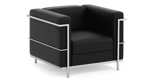 COE Madison club lounge chair with chrome frame, linen-look upholstery and deep high-density foam seat – comfortable modern reception and guest waiting area seating