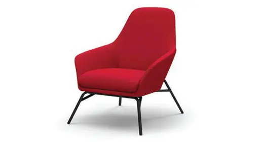 OCI Braso fully upholstered contemporary lounge chair with high-density foam cushions and solid frame – streamlined modern office lobby and reception lounge seating