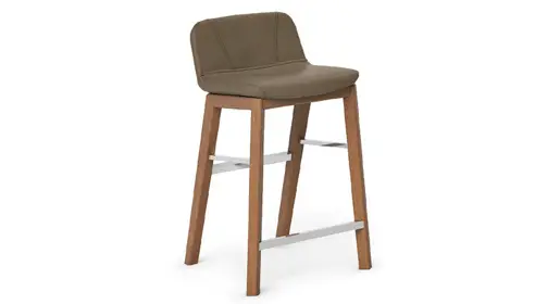OCI Ele channel-tufted plush counter stool 25-30" with wood legs or chrome sled base – premium office guest seating and reception counter height stool option