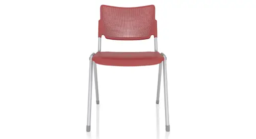 New Wyatt La Mia versatile cafe chair available for quick customization at Office Furniture Connection – resilient polypropylene seat and back in 7 vibrant colors, durable metallic A-frame base with optional cafe-height adjustment, and no-fuss stacking for reliable, all-occasion break area simplicity.