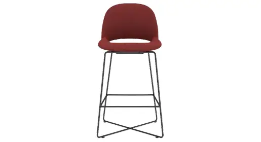 COE Jola modern cross-stitched fabric counter height stool with footring and pass-through seat – perfect office breakroom, cafeteria, and collaborative high-top seating