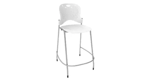 Clear Design Blaze stackable training barstool with carry handle, flexible contoured seat, stacks 6 high on glides – ideal commercial office cafe and classroom seating solution