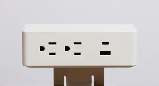 Dekko Ashley 210 clamp on power and data unit with 2 AC, USB-A/C fast charging, HDMI and Cat6 ports for high-performance boardroom and training table connectivity