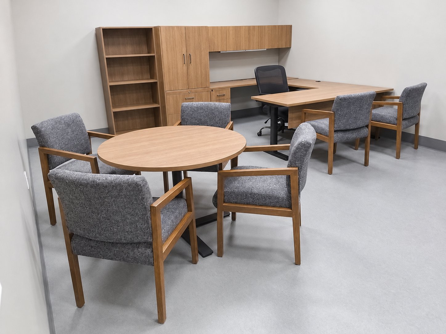 Port Houston private office meeting table furnished by Office Furniture Connection