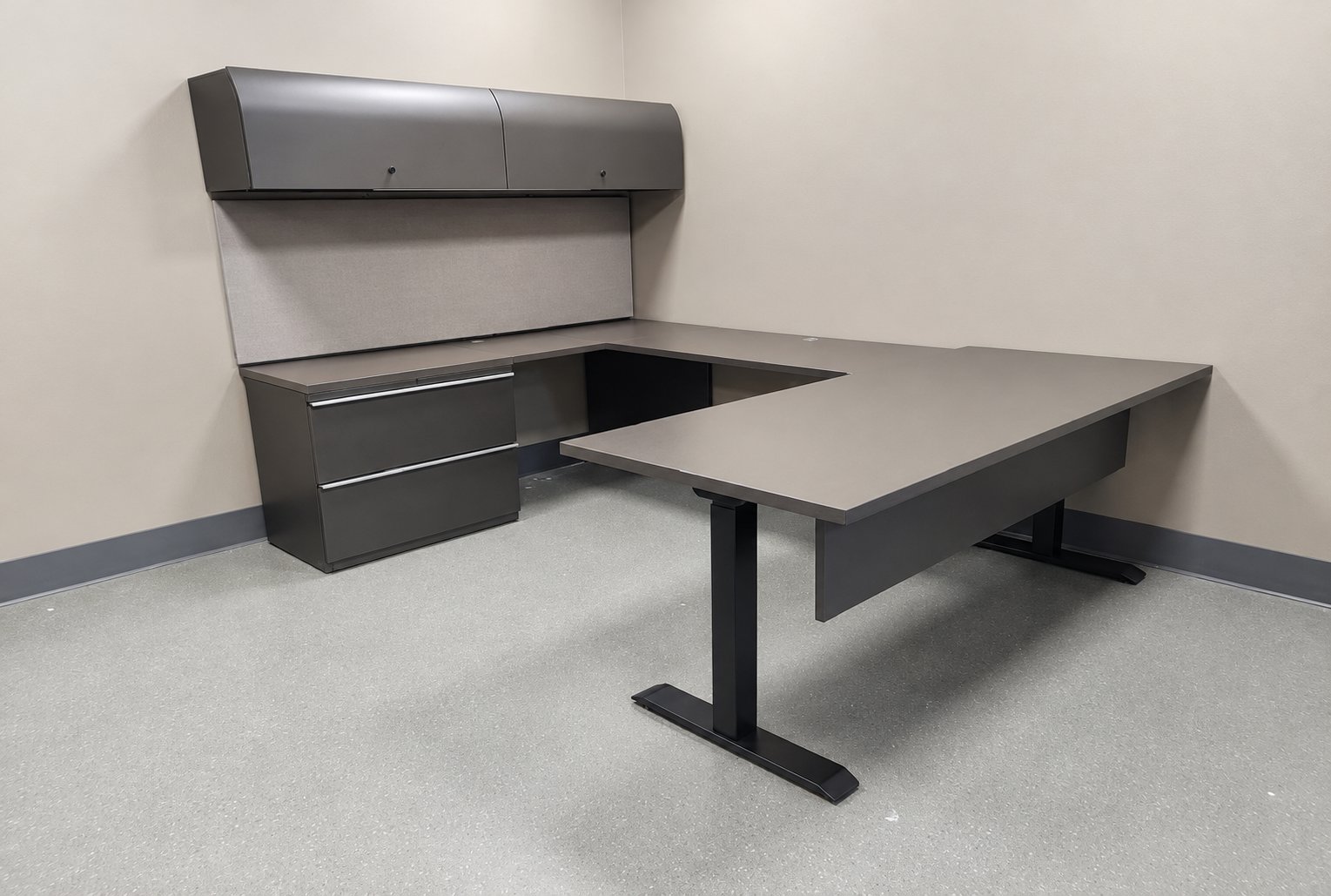 Port Houston height adjustable desk furnished by Office Furniture Connection