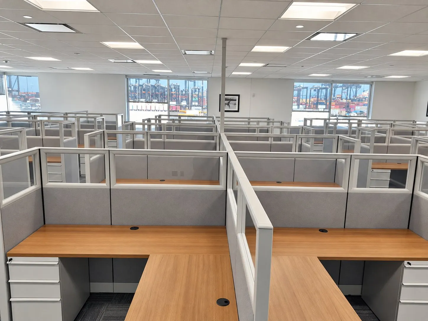 Open office workstations at Port Houston furnished by OFC